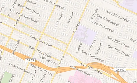 map of 1725 G Street Ste. A A Merced, CA 95340