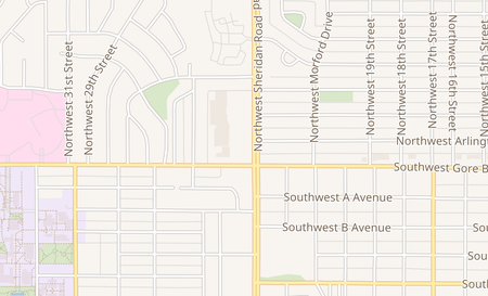 map of 8 NW Sheridan Road Lawton, OK 73505