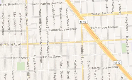 map of 14814 W. 7 Mile Road Detroit, MI 48235