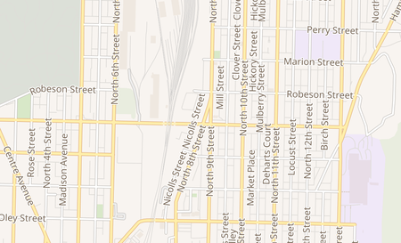 map of 1000 North 8th St Reading, PA 19604