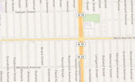 map of 18307 W Warren Ave Detroit, MI 48228