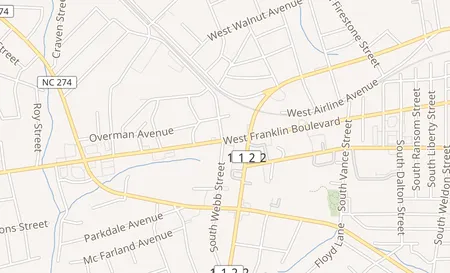 map of 1430 West Franklin Blvd Gastonia, NC 28052