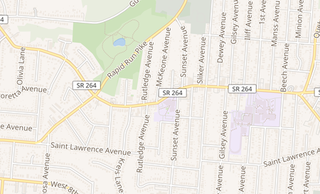 map of 4332 Glenway Ave Cincinnati, OH 45205