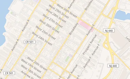 map of 559 Broadway Bayonne, NJ 07002