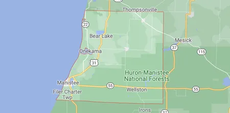 map of Manistee County, MI 49865