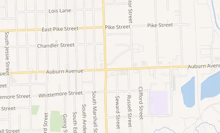 map of 619 Auburn Ave Pontiac, MI 48342