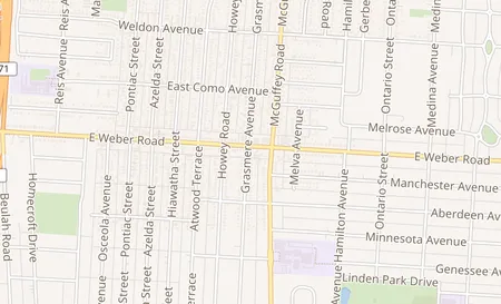 map of 1168 E Weber Rd Columbus, OH 43211