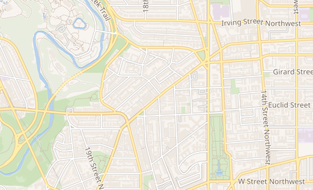 map of 1737 Columbia Road NW. Washington, DC 20009