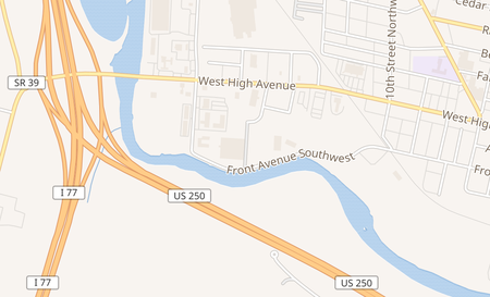 map of 1203 Front Ave SW New Philadelphia, OH 44663