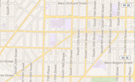 map of 1320 W Burnham St Milwaukee, WI 53204