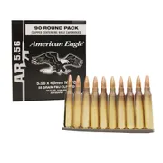 Federal American Eagle 5.56x45mm, 55 Grain FMJ-BT, Stripper Clips, 90 Rounds XM193AF90 | XM193AF90