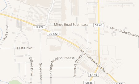 map of 5580 Youngstown Warren Rd Niles, OH 44446