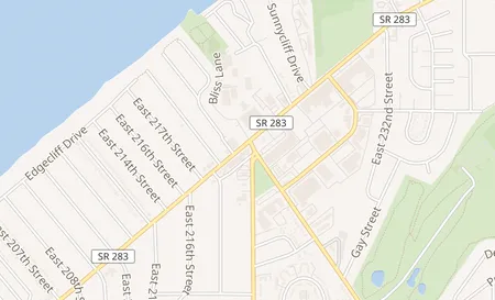 map of 22100 Lake Shore Blvd Euclid, OH 44123