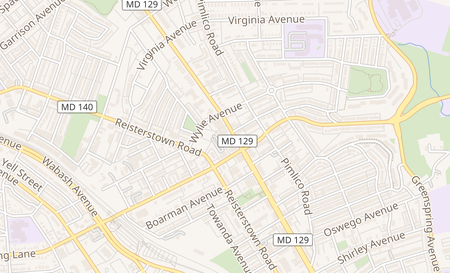 map of 4426 Park Heights Ave Baltimore, MD 21215