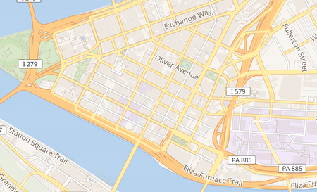 map of 411 Smithfield St. Pittsburgh, PA 15222