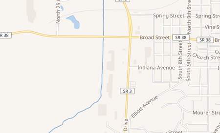 map of 127 S Memorial Dr New Castle, IN 47362