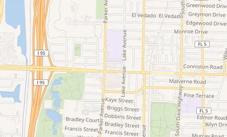 map of 823 Southern Blvd West Palm Beach, FL 33405