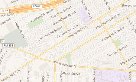 map of 2901 Sherwood Way Suite 130 San Angelo, TX 76901