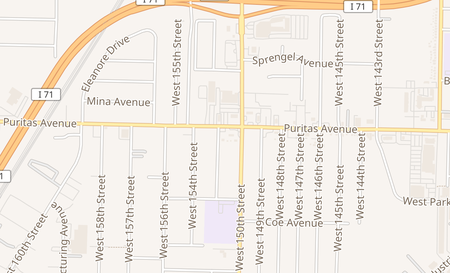 map of 15109 Puritas Ave Cleveland, OH 44135