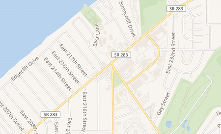 map of 22100 Lake Shore Blvd Euclid, OH 44123