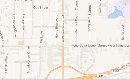 map of 625 Waverly Road; Suite B Lansing, MI 48917
