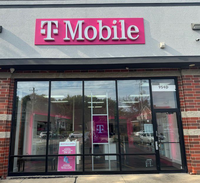 Exterior photo of T-Mobile Store at E New York St & N Ohio St, Aurora, IL
