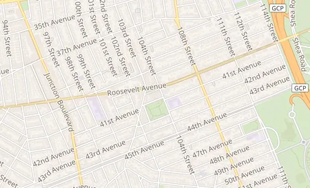 map of 103-20 Roosevelt Ave. Corona, NY 11368