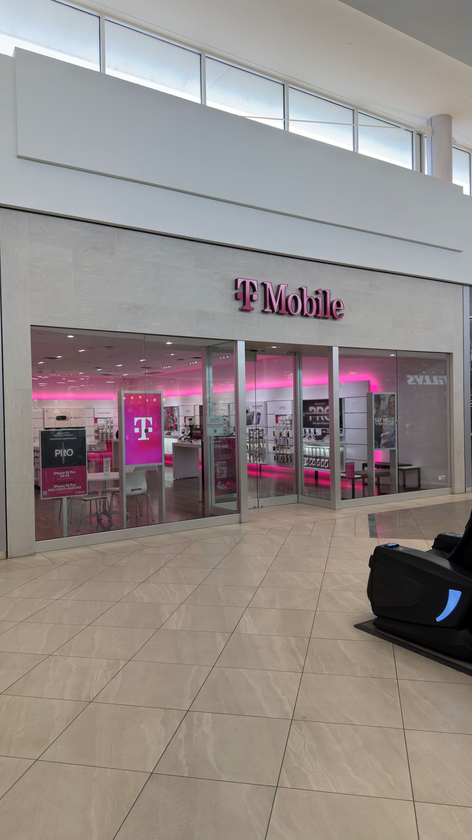 Exterior photo of T-Mobile Store at La Plaza Mall, McAllen, TX