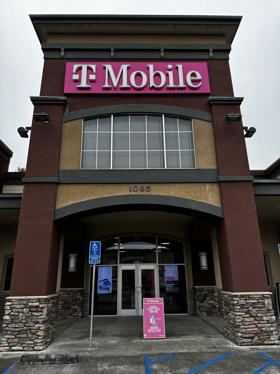 Exterior photo of T-Mobile Store at Strong's Creek Plaza, Fortuna, CA