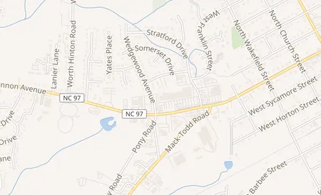 map of 544 West Gannon Ave Zebulon, NC 27597