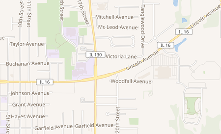 map of 1475 18th St Charleston, IL 61920