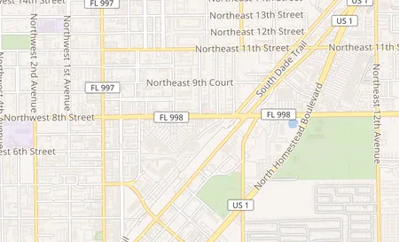 map of 330 NE 8th St Homestead, FL 33030