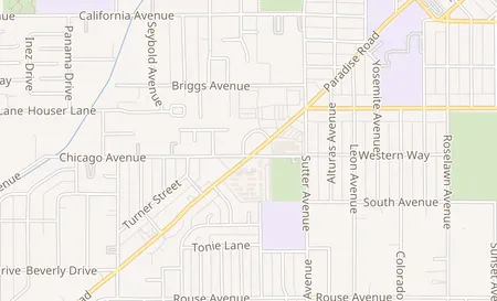 map of 527 Paradise Road Modesto, CA 95351