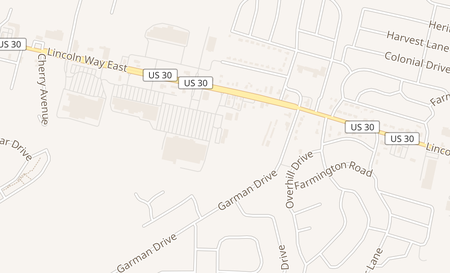 map of 1752 Lincoln Way East Chambersburg, PA 17202