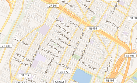 map of 2509 Bergenline Ave Union City, NJ 07087