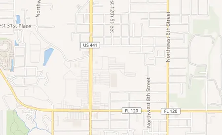 map of 2801 NW 13th St Gainesville, FL 32609