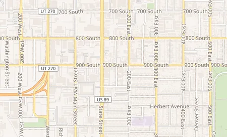 map of 130 East 900 South Salt Lake City, UT 84111