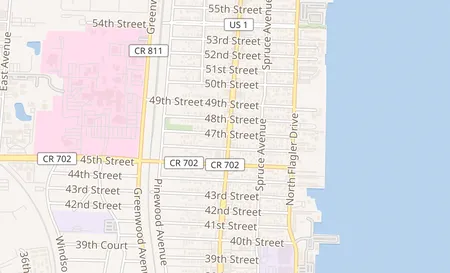 map of 4715 Broadway West Palm Beach, FL 33407