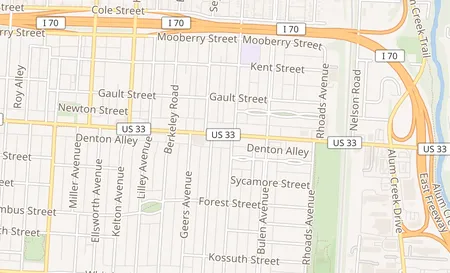 map of 1635 E. Livingston Ave. Columbus, OH 43205