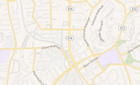 map of 419 N Santa Fe Ave Vista, CA 92084