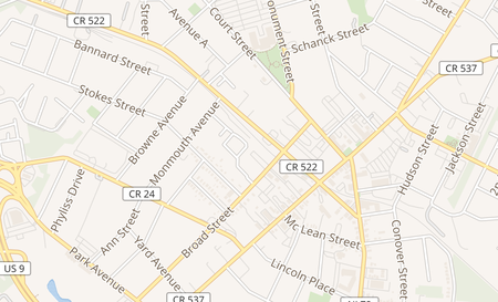 map of 25 Broad Street Freehold, NJ 07728
