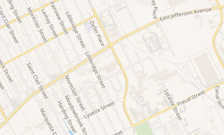 map of 11250 E Jefferson Ave Detroit, MI 48214