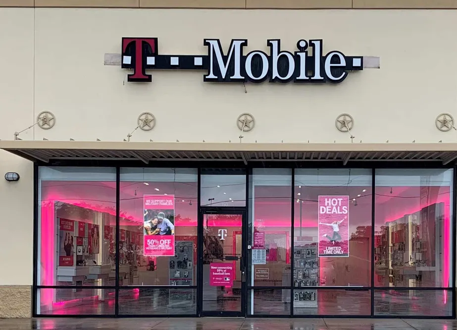Exterior photo of T-Mobile store at Fm 1764 & I 45, La Marque, TX