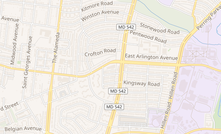 map of 1401 East Cold Spring LN Baltimore, MD 21239