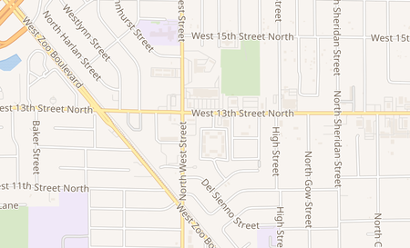 map of 1361 N West St Wichita, KS 67203