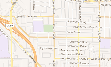 map of 1412 Carver Road Modesto, CA 95350