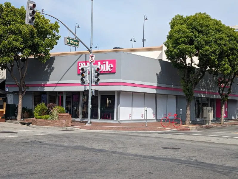  Exterior photo of T-Mobile Store at Fourth St & B St, San Mateo, CA 
