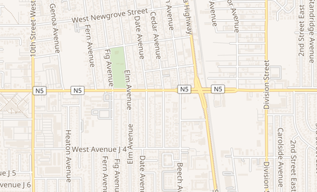 map of 606 W Avenue J Lancaster, CA 93534