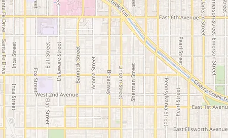 map of 320 N Broadway Unit I Denver, CO 80203