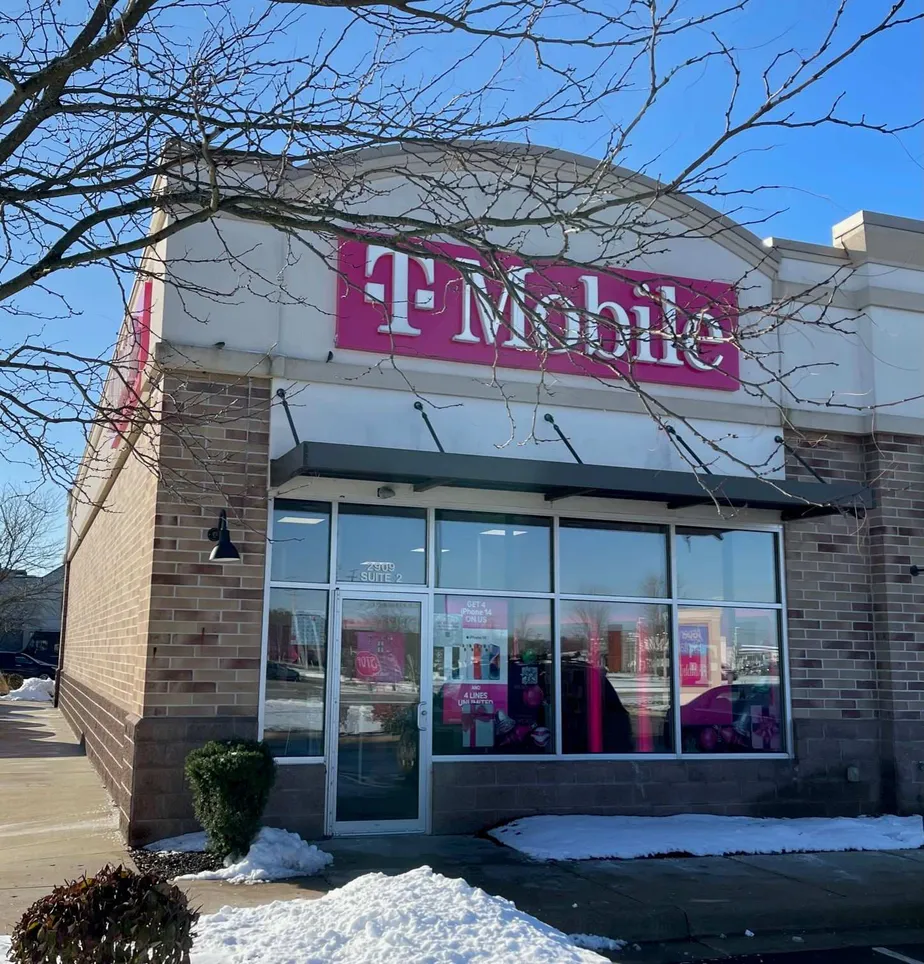 Exterior photo of T-Mobile Store at County Home Rd & Ferndale Rd, Goshen, IN